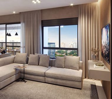 Perspectiva artística living ampliado