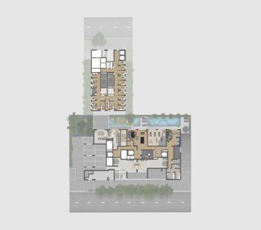 Perspectiva artística da implantação pavimento 1
