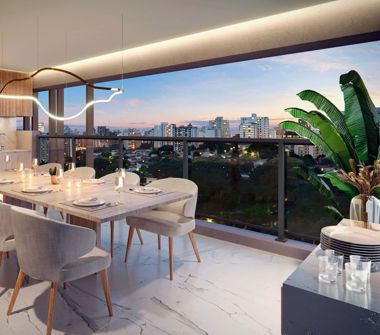 Perspectiva artística da varanda unidade 144m²