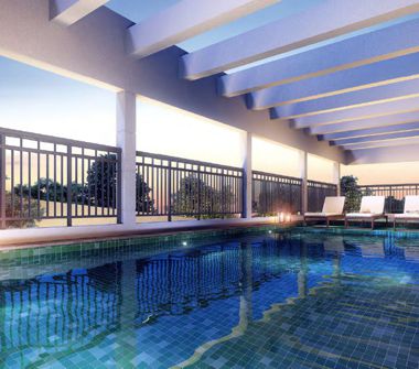 Perspectiva ilustrativa da piscina